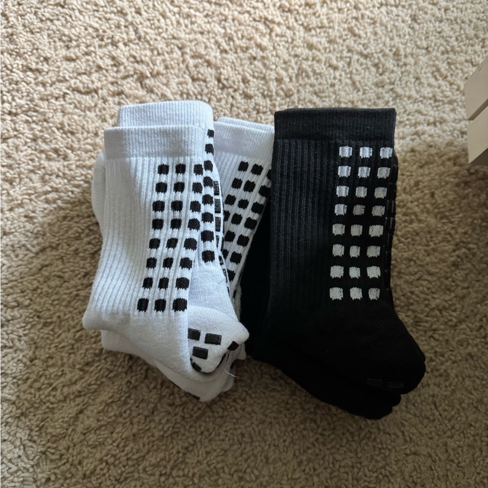 Black and White Grip Socks For Sport